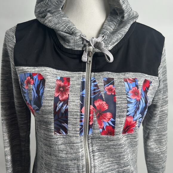 PINK Victoria's Secret Gray Long Sleeve Hooded Zippered Sweatshirt S - Picture 1 of 10